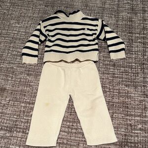 GAP Navy and Cream Knit Sweater Set